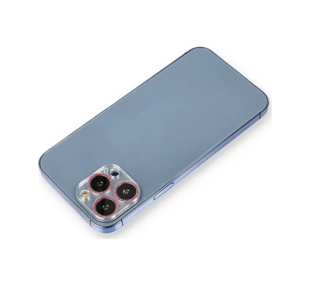 Apple İphone 12 Pro Max Uyumlu Shine Kamera Lens Koruma Cam - Pembe