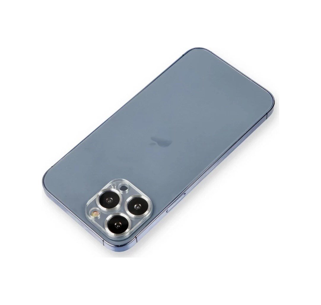 Apple İphone 12 Pro Uyumlu Metal Kamera Lens Koruma Cam - Gümüş