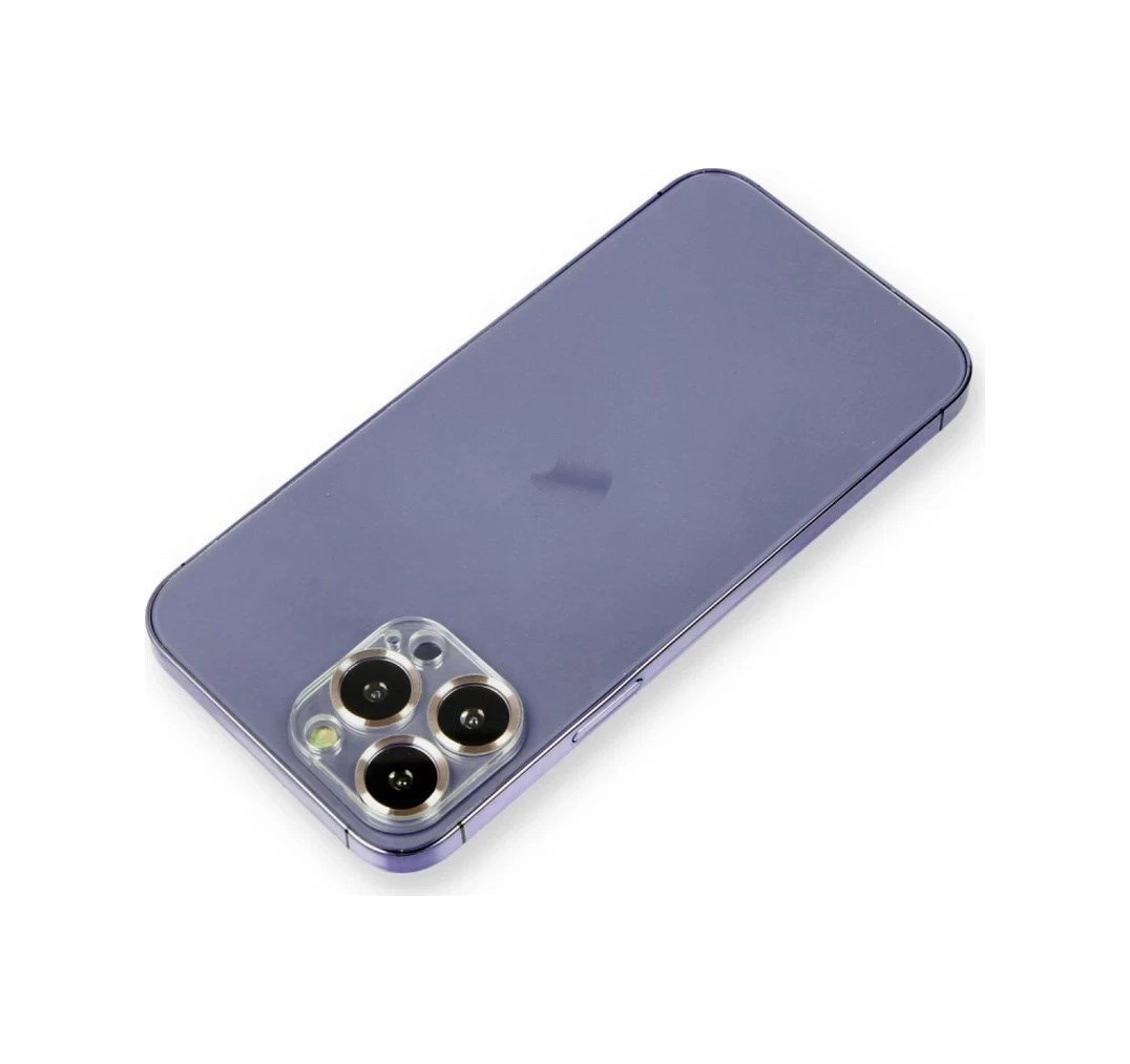 Apple İphone 12 Pro Uyumlu Metal Kamera Lens Koruma Cam - Gold