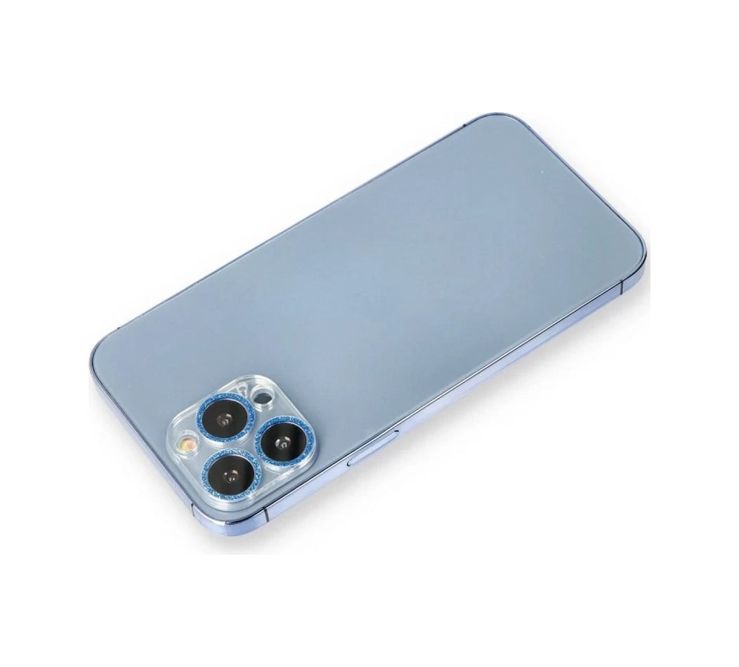 Apple İphone 12 Pro Uyumlu Shine Kamera Lens Koruma Cam - Mavi
