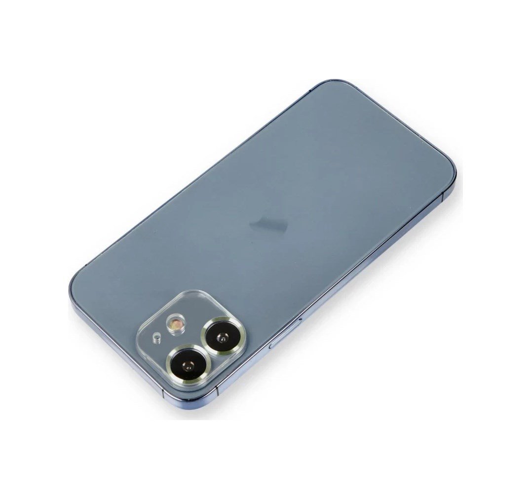 Apple İphone 12 Uyumlu Metal Kamera Lens Koruma Cam - Açık Yeşil