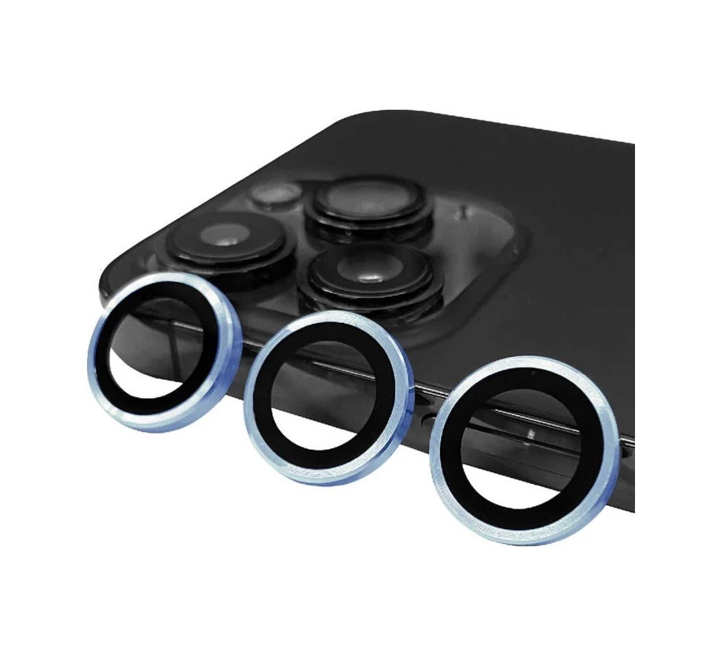 Apple İphone 13 Pro Max Uyumlu Raze Metal Kamera Lens - Mavi