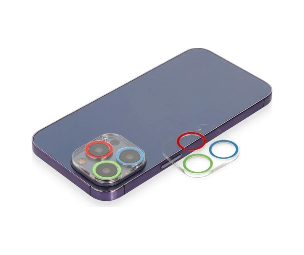 Apple İphone 13 Pro Uyumlu Renkli Kamera Lens Koruma Cam - Mavi-yeşil