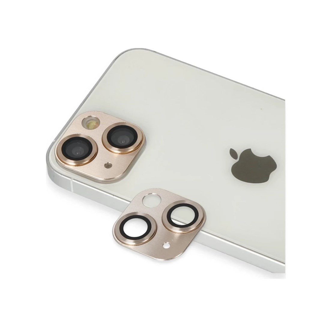 Apple İphone 13 Uyumlu Pers Alüminyum Kamera Lens - Gold