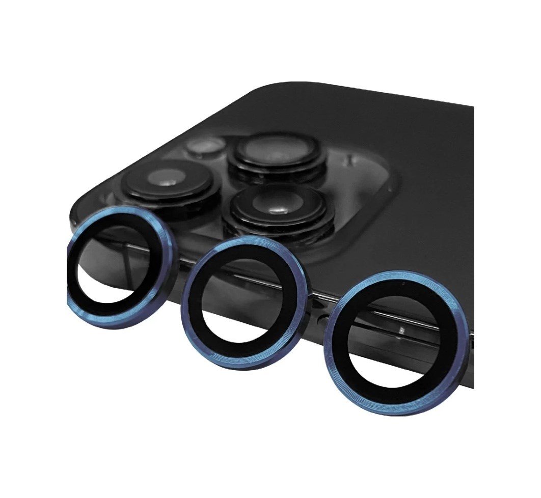 Apple İphone 15 Pro Uyumlu Raze Metal Kamera Lens - Lacivert