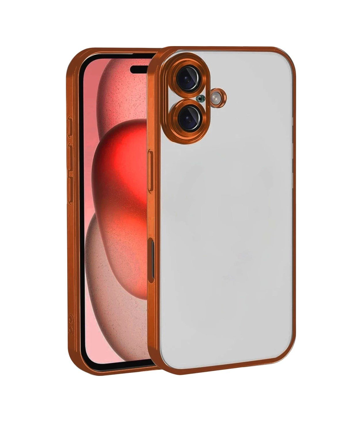 Apple İphone 17 Uyumlu Lensli Silikon - Turuncu iPhone 17 Pro