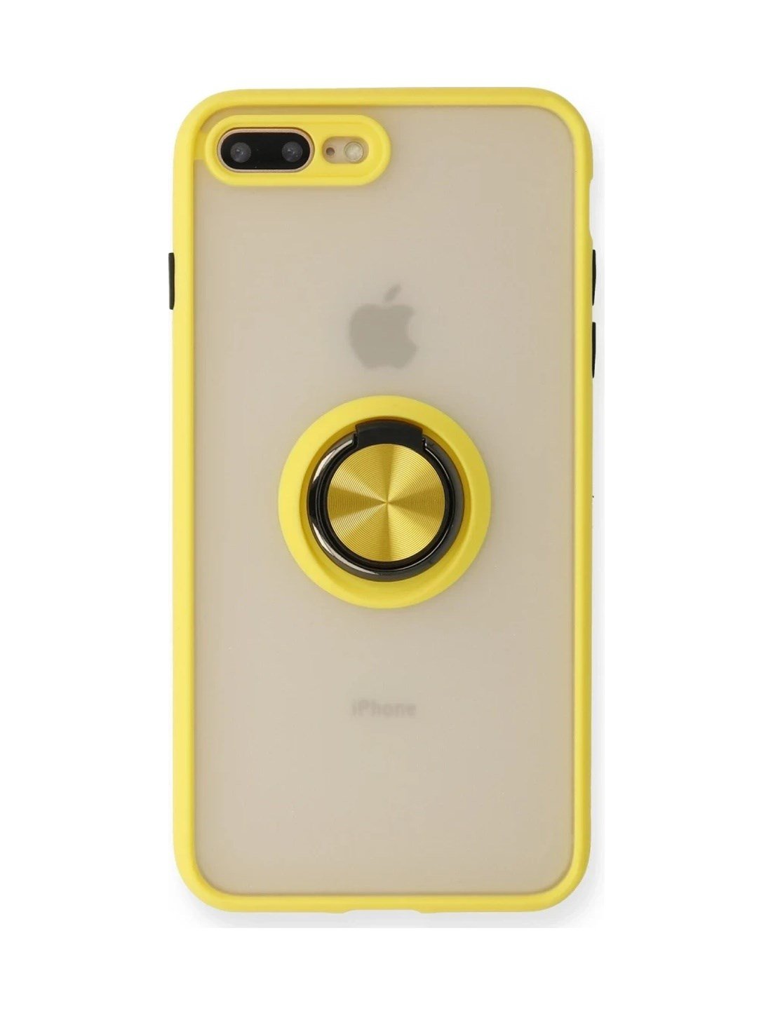 Apple İphone 7 Plus Kılıf Montreal Yüzüklü Silikon Kapak - Sarı 0.2M-Çok Renkli
