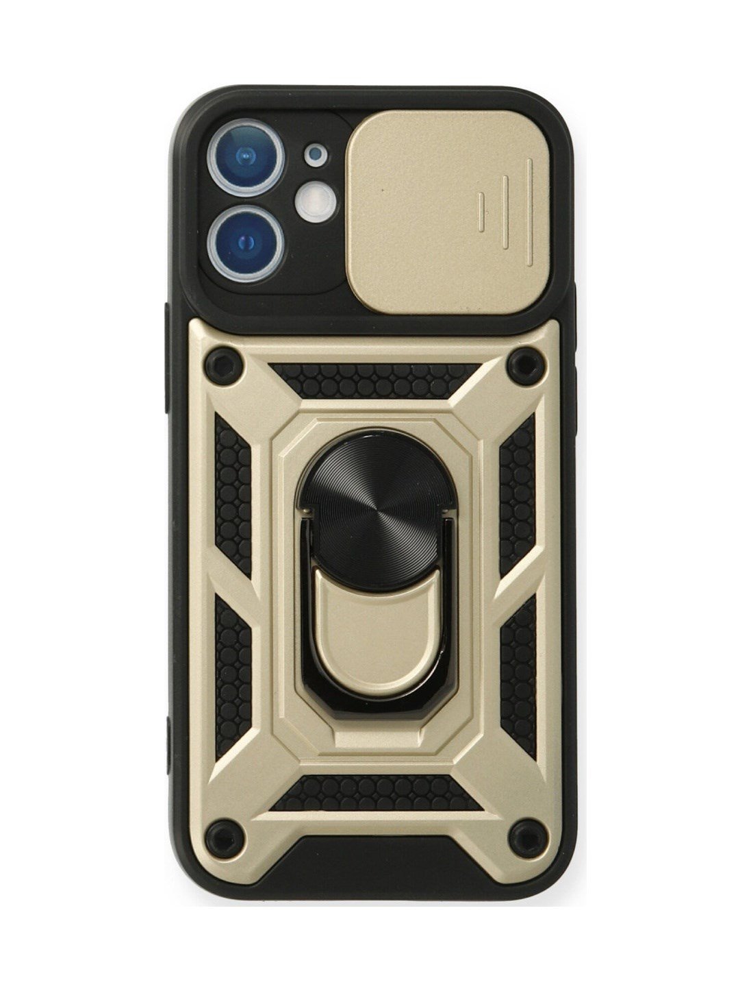 Apple iPhone Uyumlu  11 Kılıf Pars Lens Yüzüklü Silikon -  Gold Belirtilmemiş