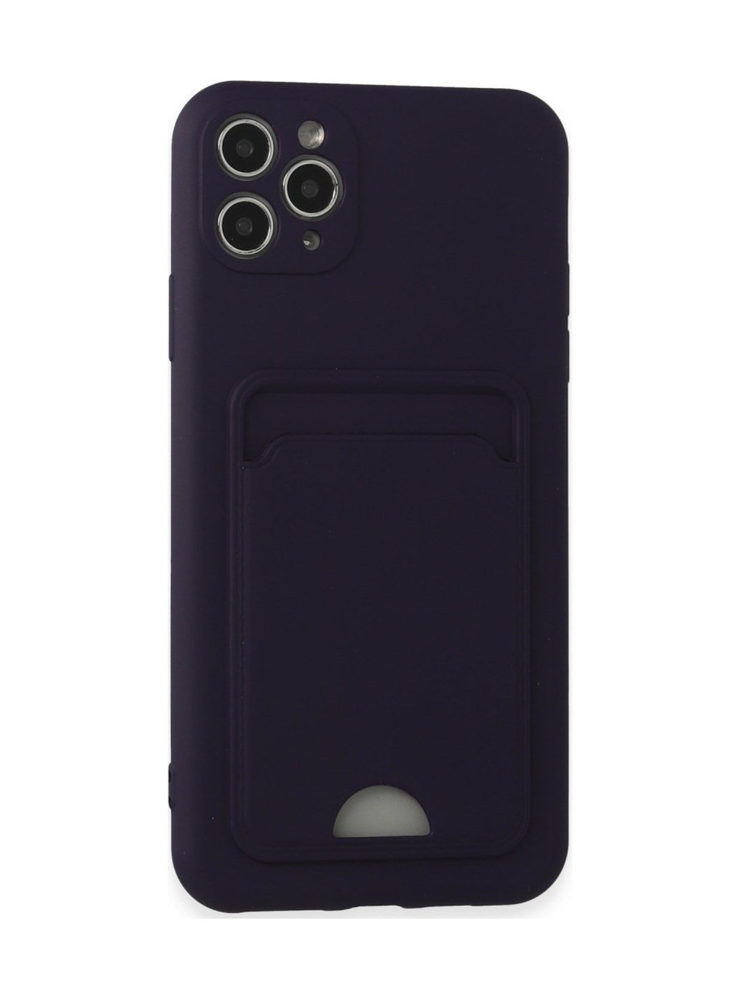 Apple iPhone Uyumlu  11 Pro Max Kılıf Kelvin Kartvizitli Silikon -  Derin Mor Belirtilmemiş