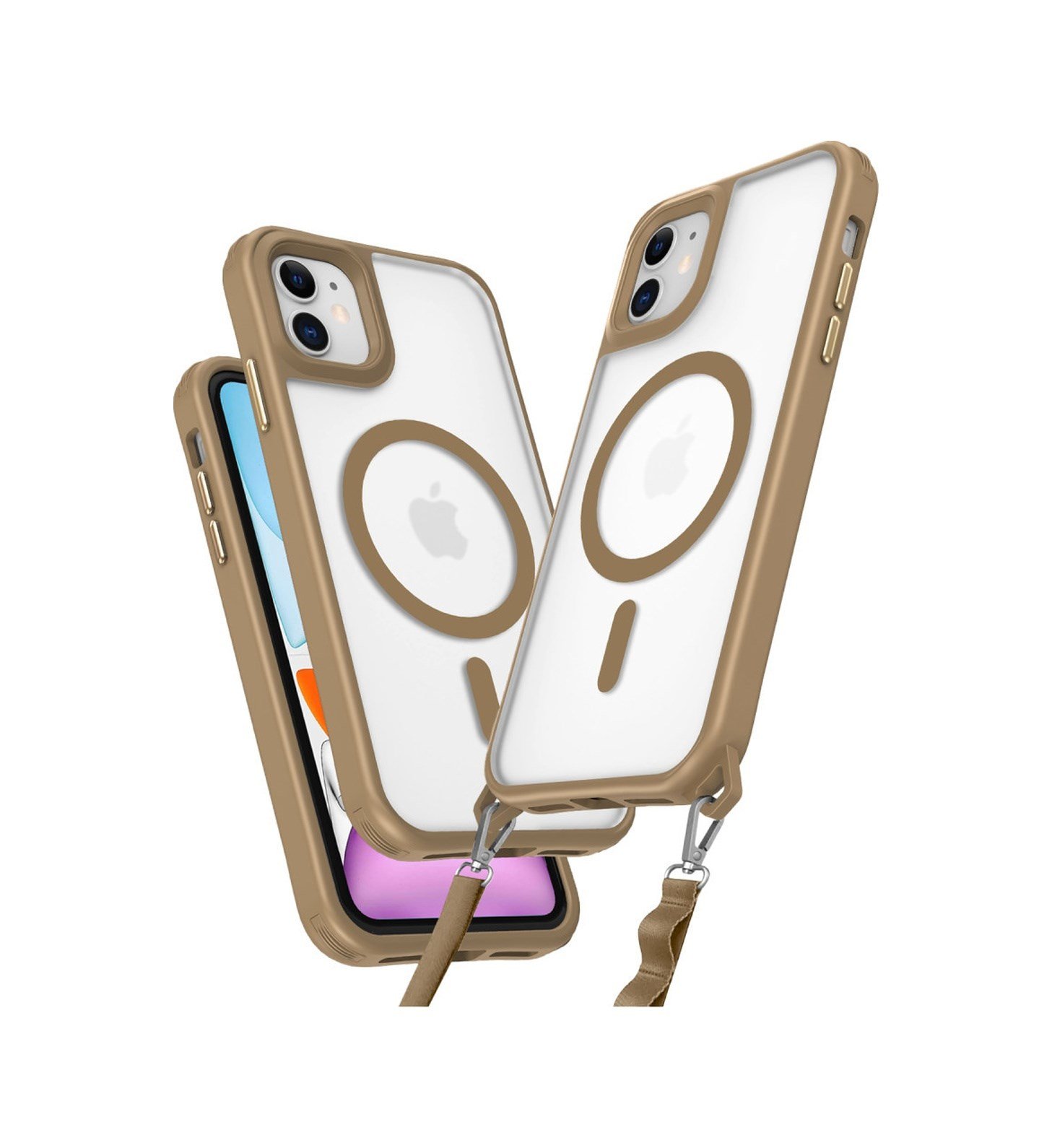 Apple iPhone Uyumlu 12 - Kılıf Enka Magsafe Silikon - Kılıf - Desert Belirtilmemiş
