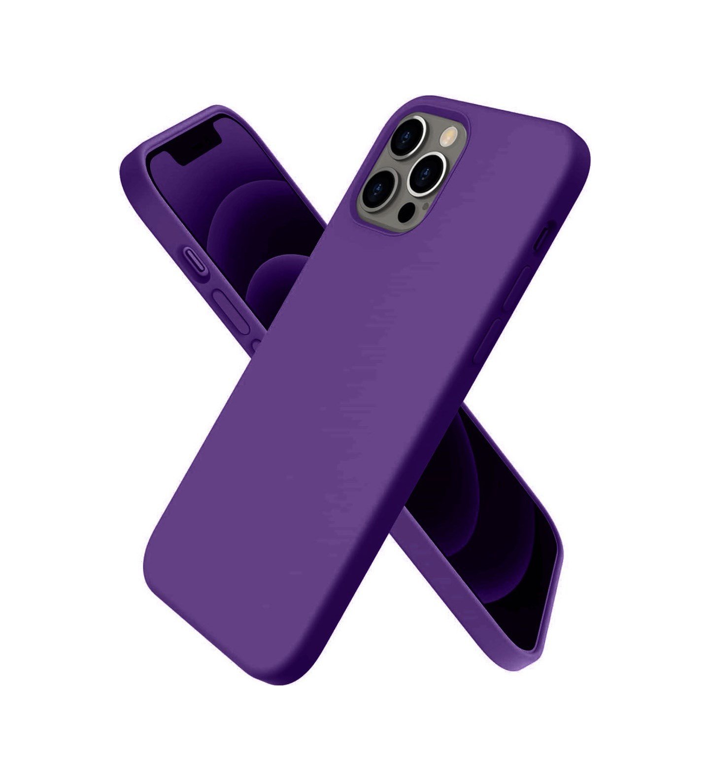 Apple iPhone Uyumlu 12 Pro - Kılıf First Silikon - Mürdüm Belirtilmemiş