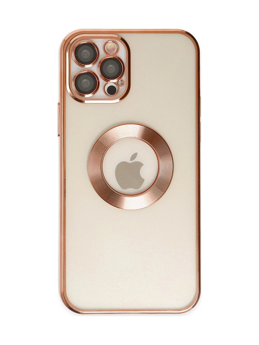 Apple iPhone Uyumlu 12 Pro - Kılıf Slot Silikon - Rose Gold Belirtilmemiş