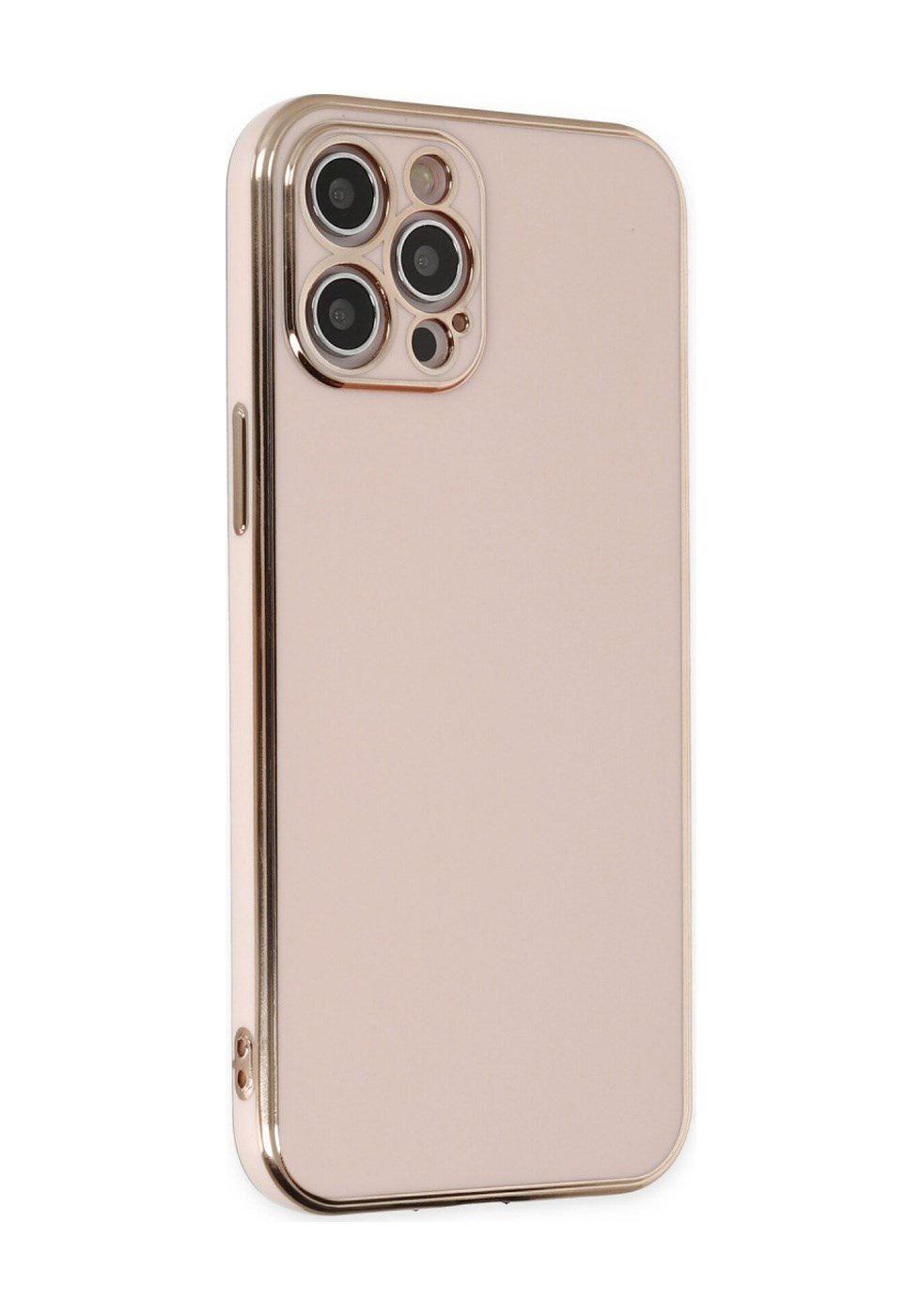 Apple iPhone Uyumlu   12 Pro Max Kılıf Volet Silikon - Pembe Belirtilmemiş