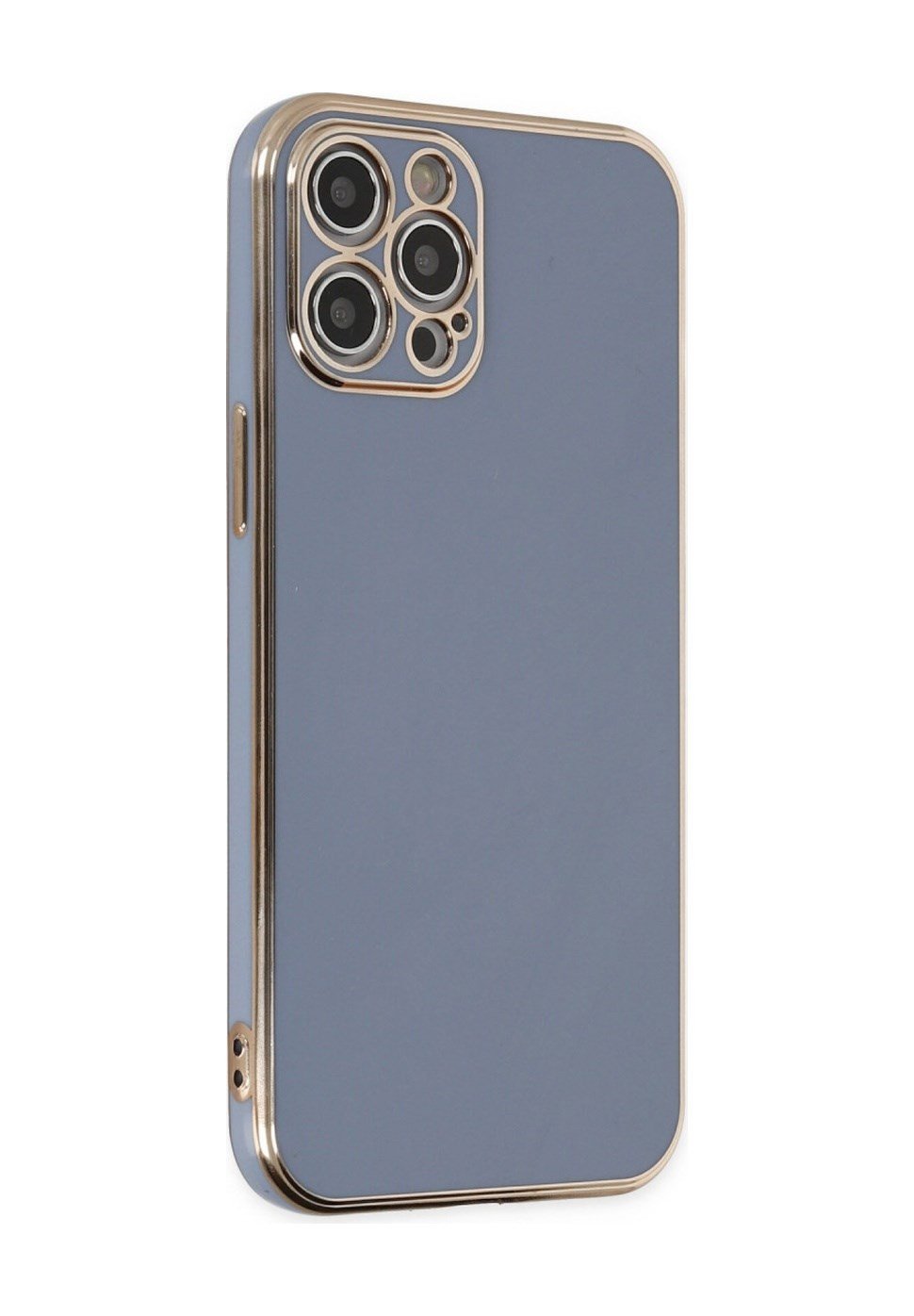 Apple iPhone Uyumlu   12 Pro Max Kılıf Volet Silikon - Mavi Belirtilmemiş