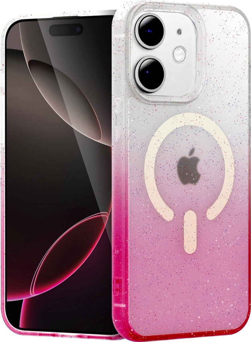 Apple iPhone Uyumlu   12 Pummel Shiny Magsafe Kapak - Pembe Belirtilmemiş