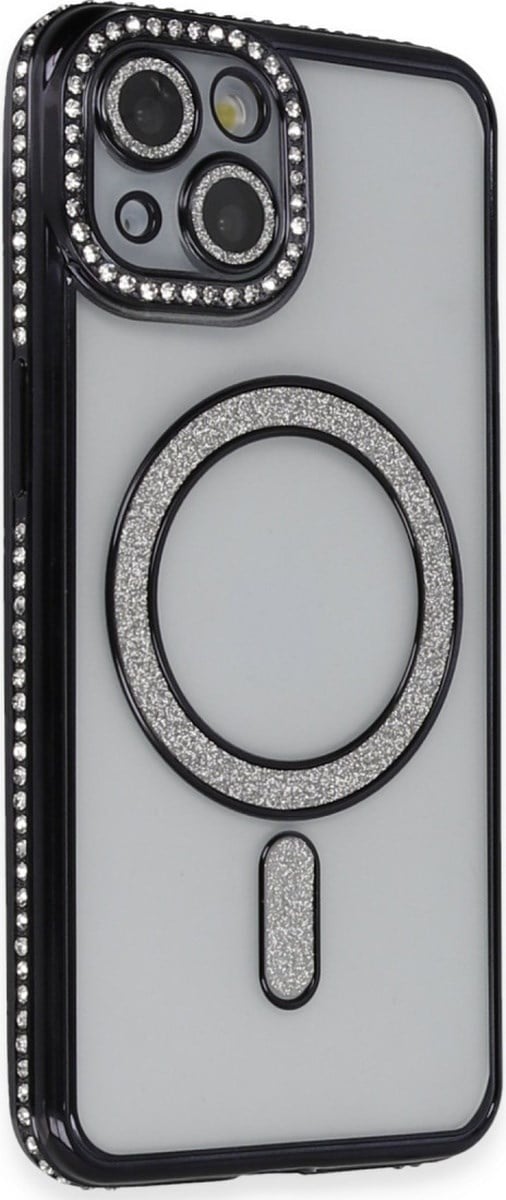 Apple iPhone Uyumlu 13 - Kılıf Joke Simli Magneticsafe - Kılıf - Siyah Belirtilmemiş
