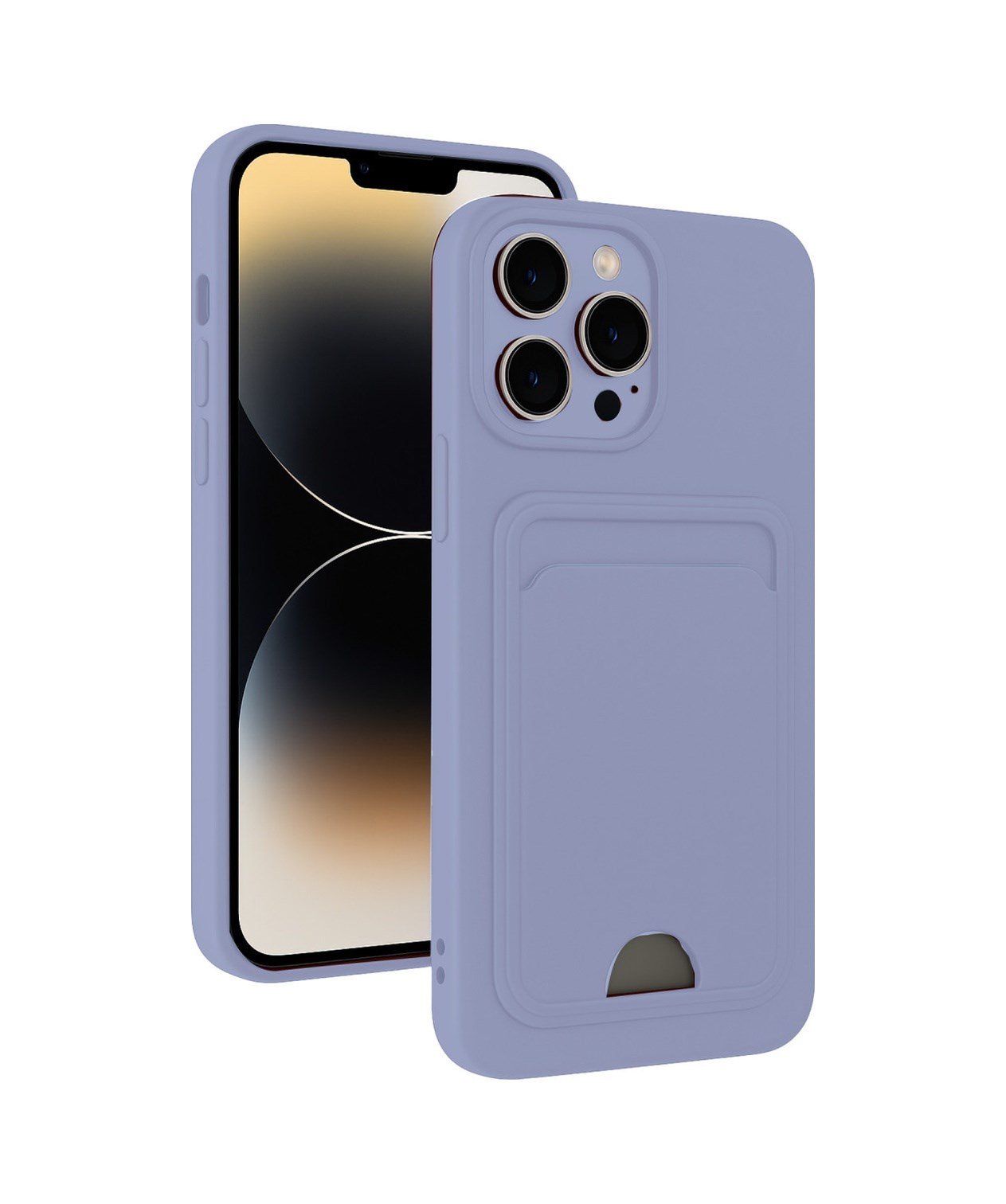 Apple iPhone Uyumlu   13 Pro Kılıf Kelvin Kartvizitli Silikon - Lila Belirtilmemiş