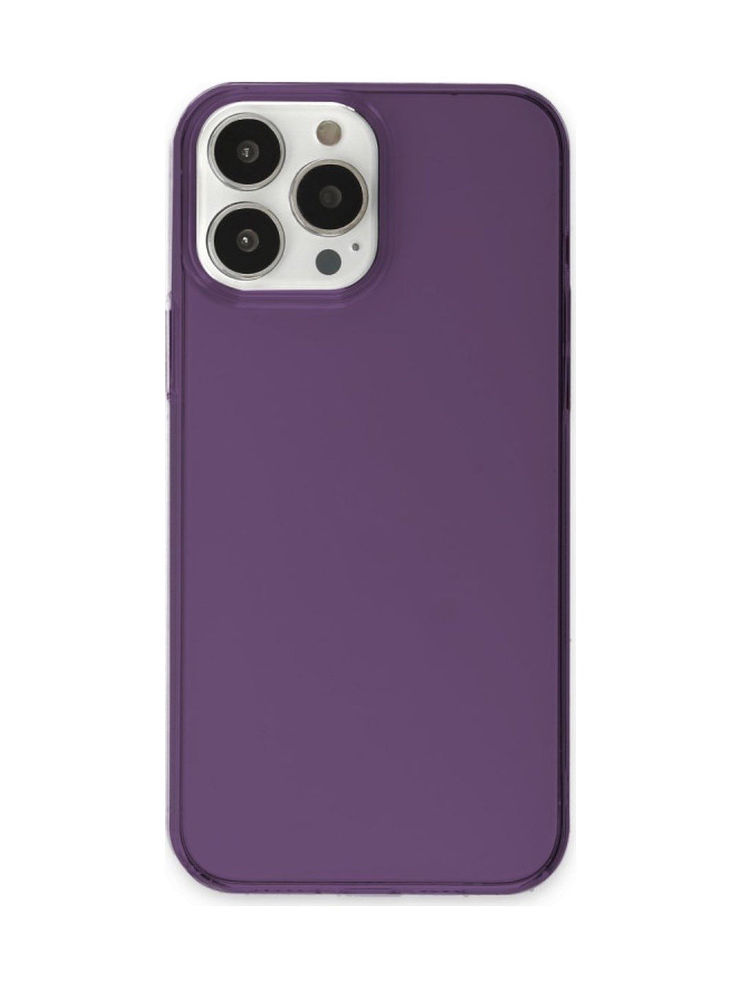 Apple iPhone Uyumlu   13 Pro Max Kılıf Pc Sert Şeffaf Kapak - Mor Belirtilmemiş