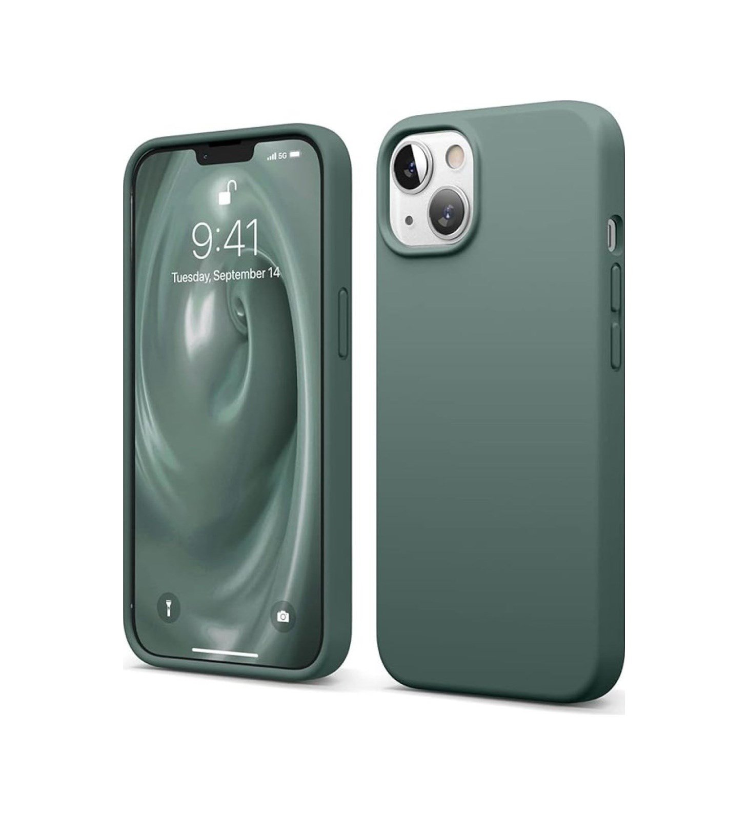 Apple iPhone Uyumlu   14 Kılıf First Silikon - Koyu Yeşil Belirtilmemiş