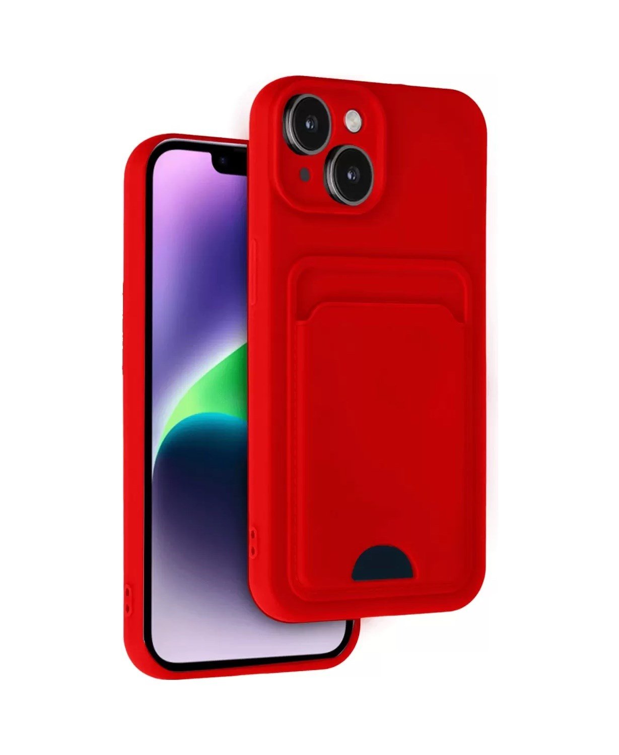 Apple iPhone Uyumlu  14 Kılıf Kelvin Kartvizitli Silikon -  Kırmızı Belirtilmemiş