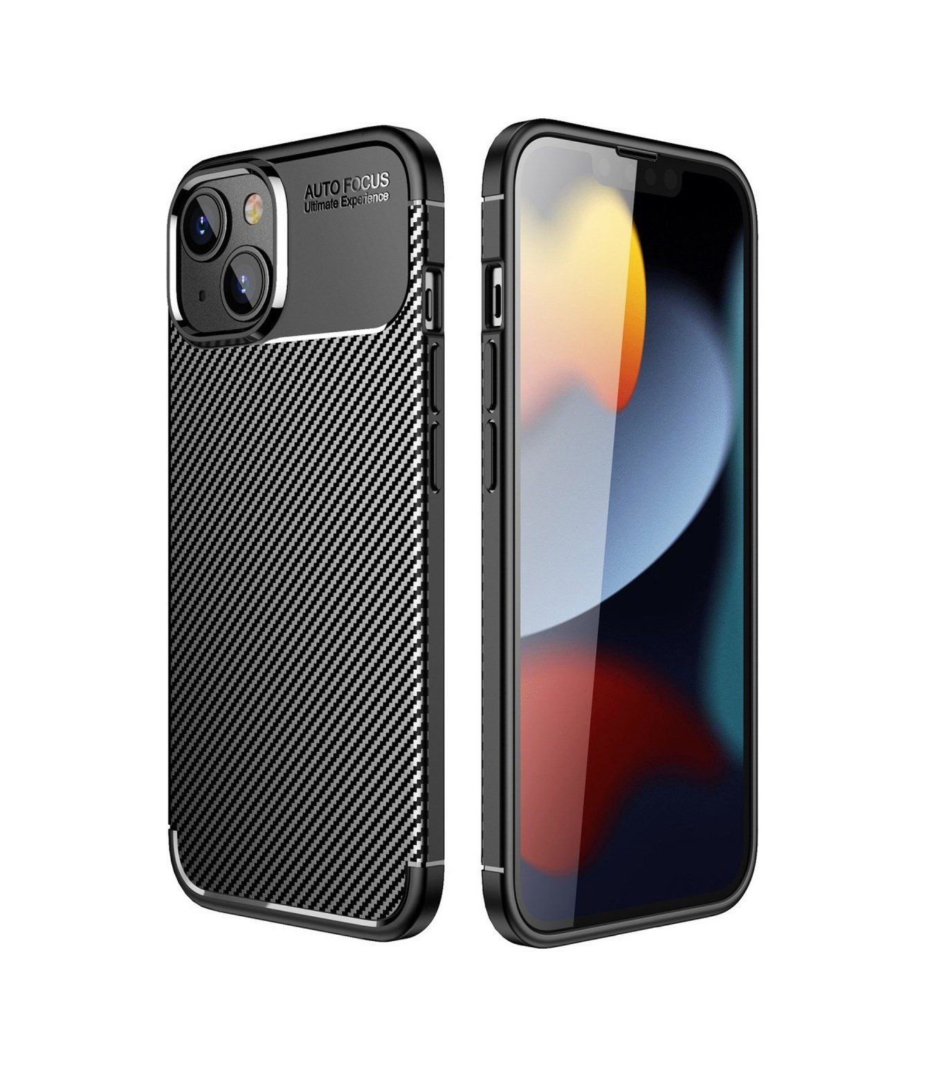 Apple iPhone Uyumlu  14 Plus Kılıf Auto Focus Karbon Kapak -  Siyah Belirtilmemiş