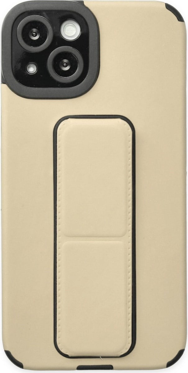 Apple iPhone Uyumlu 14 Plus  - Kılıf Mega Standlı Silikon  - Gold Belirtilmemiş