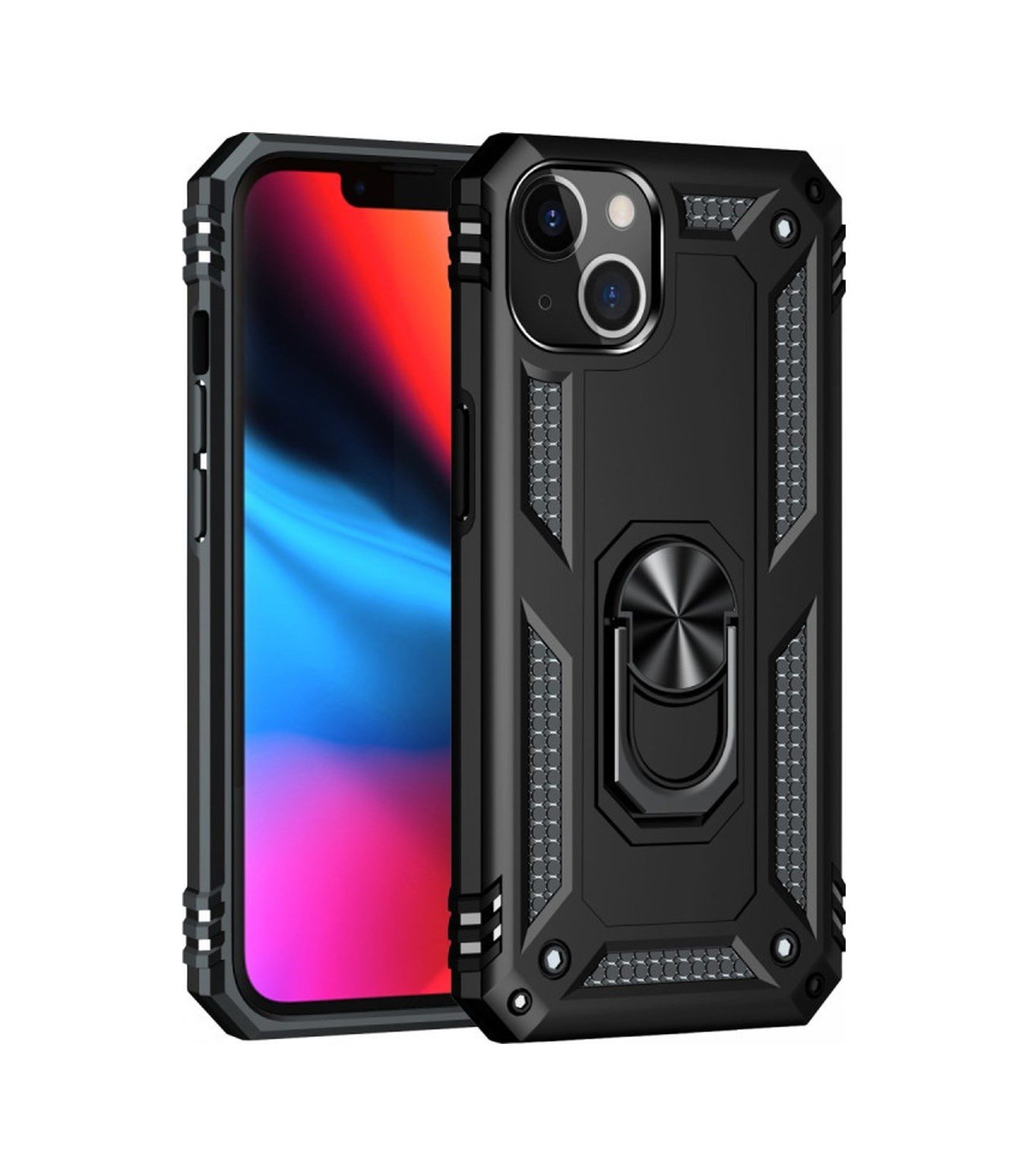 Apple iPhone Uyumlu  14 Plus Kılıf Sofya Yüzüklü Silikon Kapak -  Siyah Belirtilmemiş