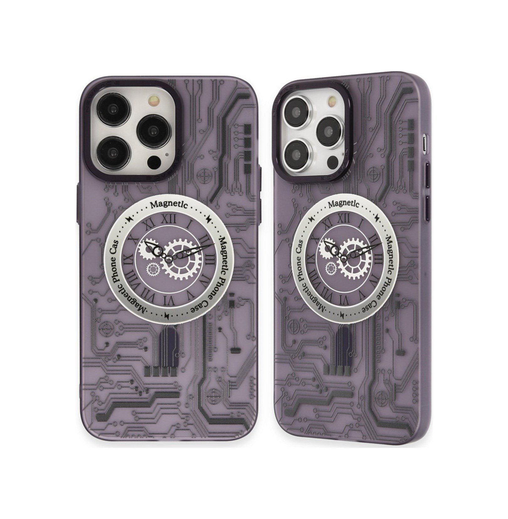 Apple iPhone Uyumlu 14 Pro - Kılıf Apollo Magneticsafe Desenli - Kapak - Apollo Mor - 5 Belirtilmemiş