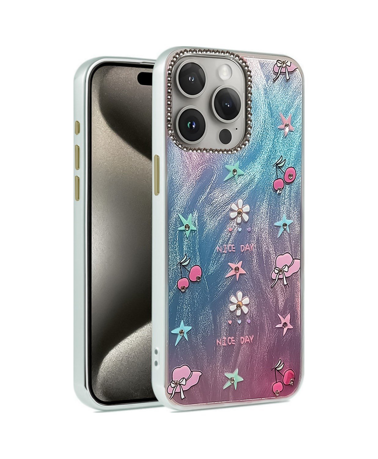 Apple iPhone Uyumlu 14 Pro - Kılıf Blade Aynalı Desenli - Kapak - Desen 4 Belirtilmemiş