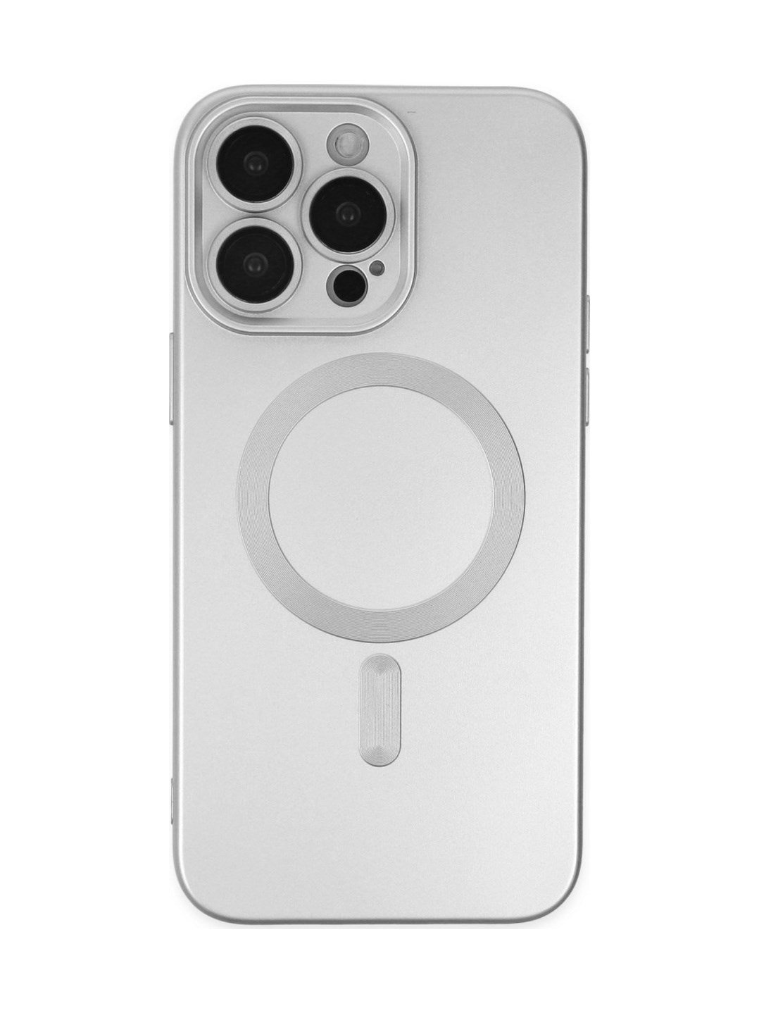 Apple iPhone Uyumlu 14 Pro - Kılıf Moshi Lens Magneticsafe Silikon - Gümüş Belirtilmemiş