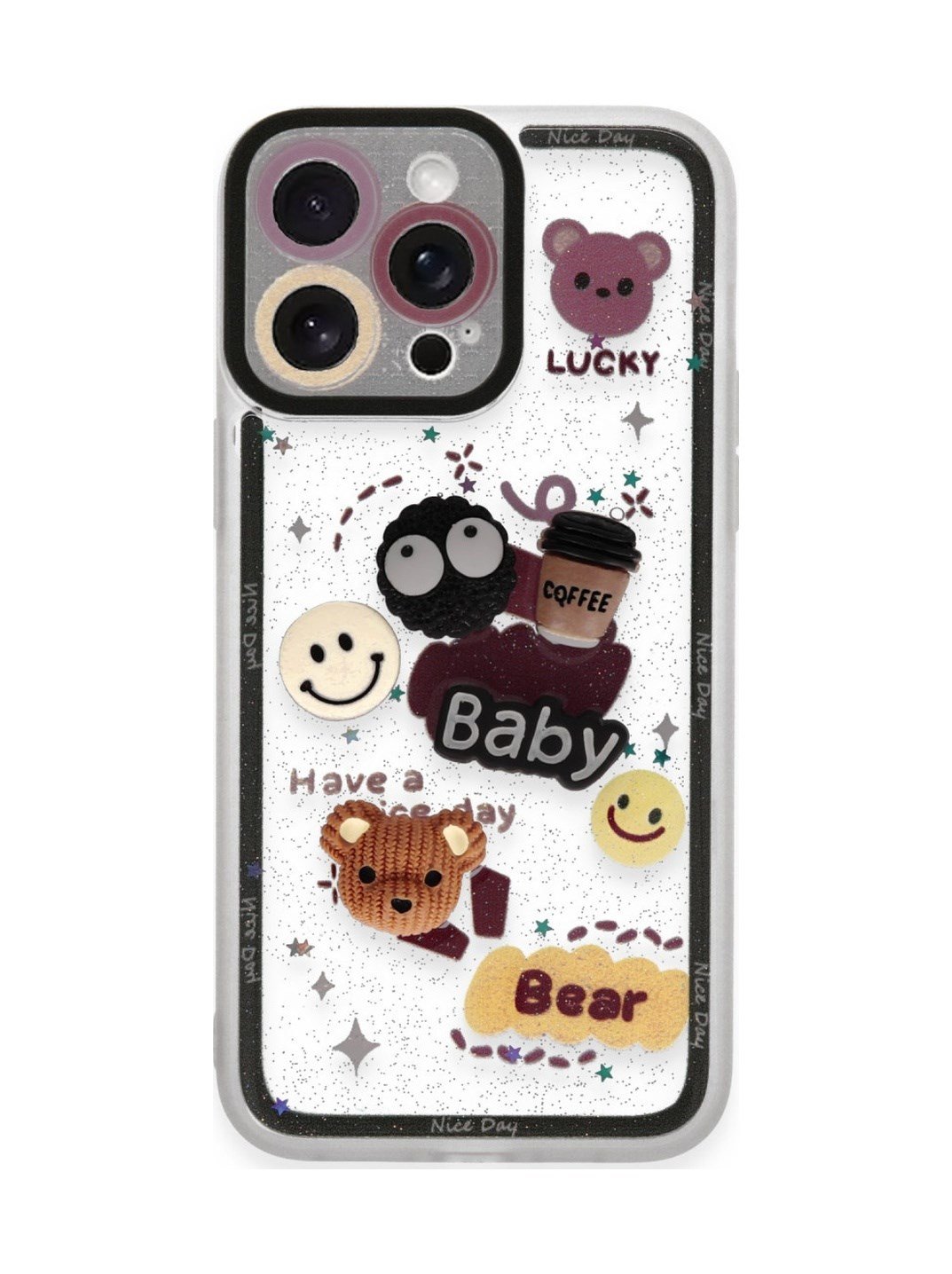 Apple iPhone Uyumlu   14 Pro Kılıf Sweet Desenli Silikon Kapak - Sarı Belirtilmemiş