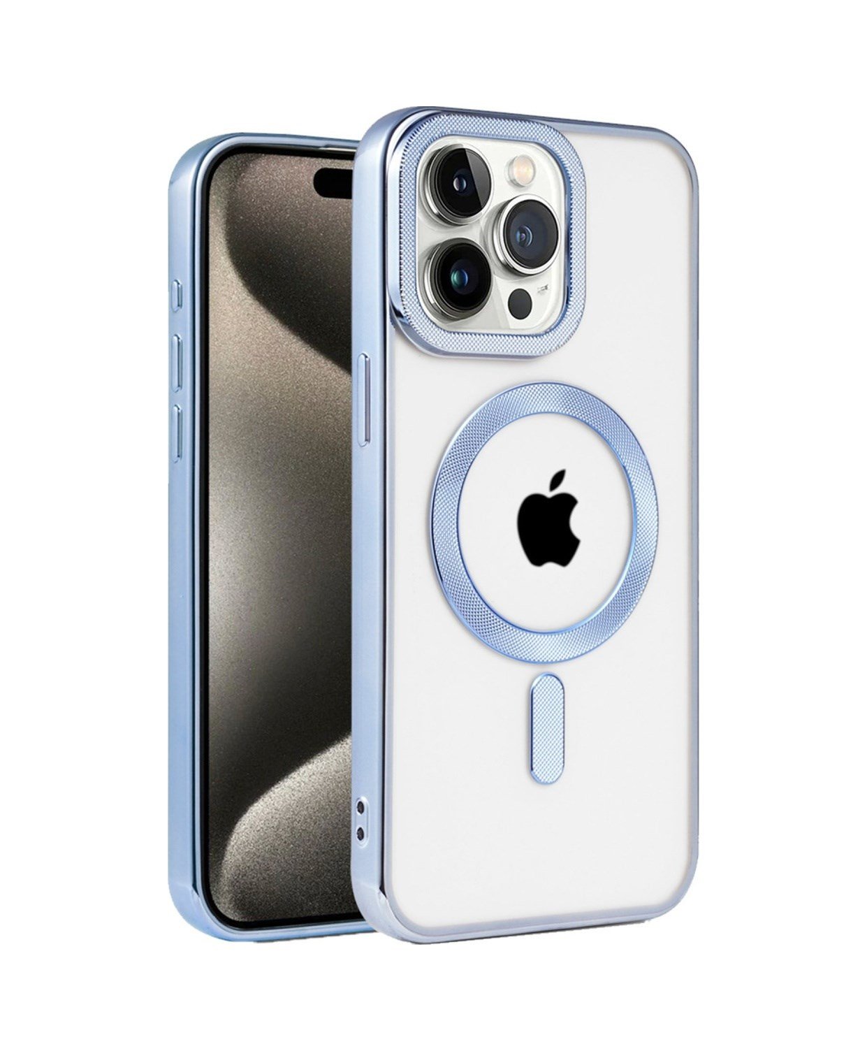 Apple iPhone Uyumlu   14 Pro Max Kılıf Kronos Magsafe Kapak - Sierra Blue Belirtilmemiş