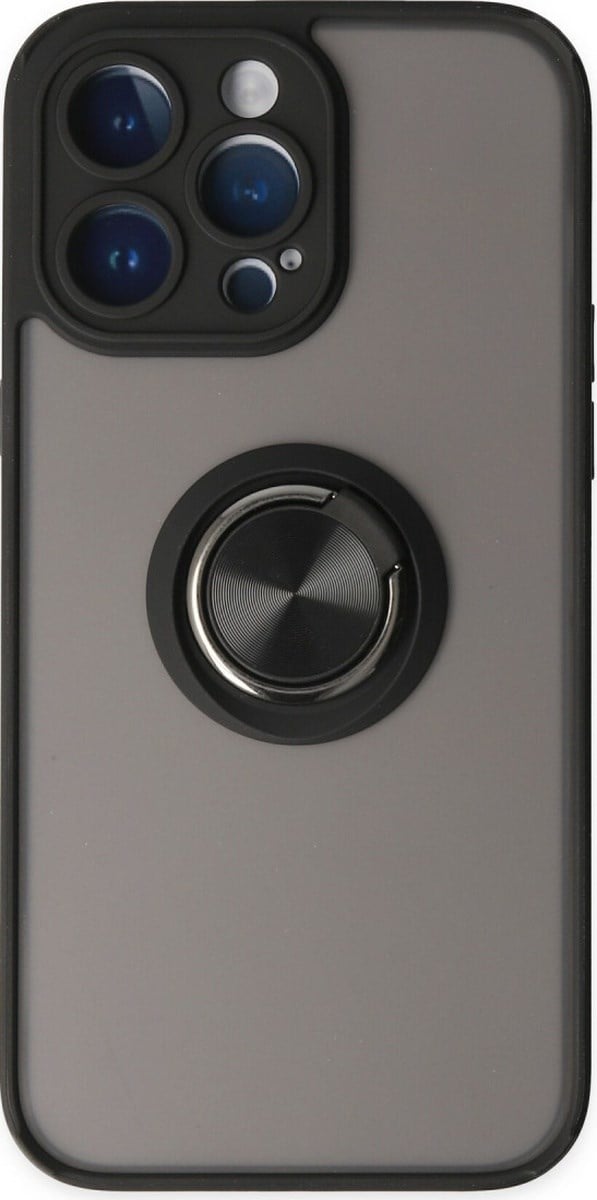 Apple iPhone Uyumlu  14 Pro Max Kılıf Montreal Yüzüklü Silikon Kapak -  Siyah Belirtilmemiş