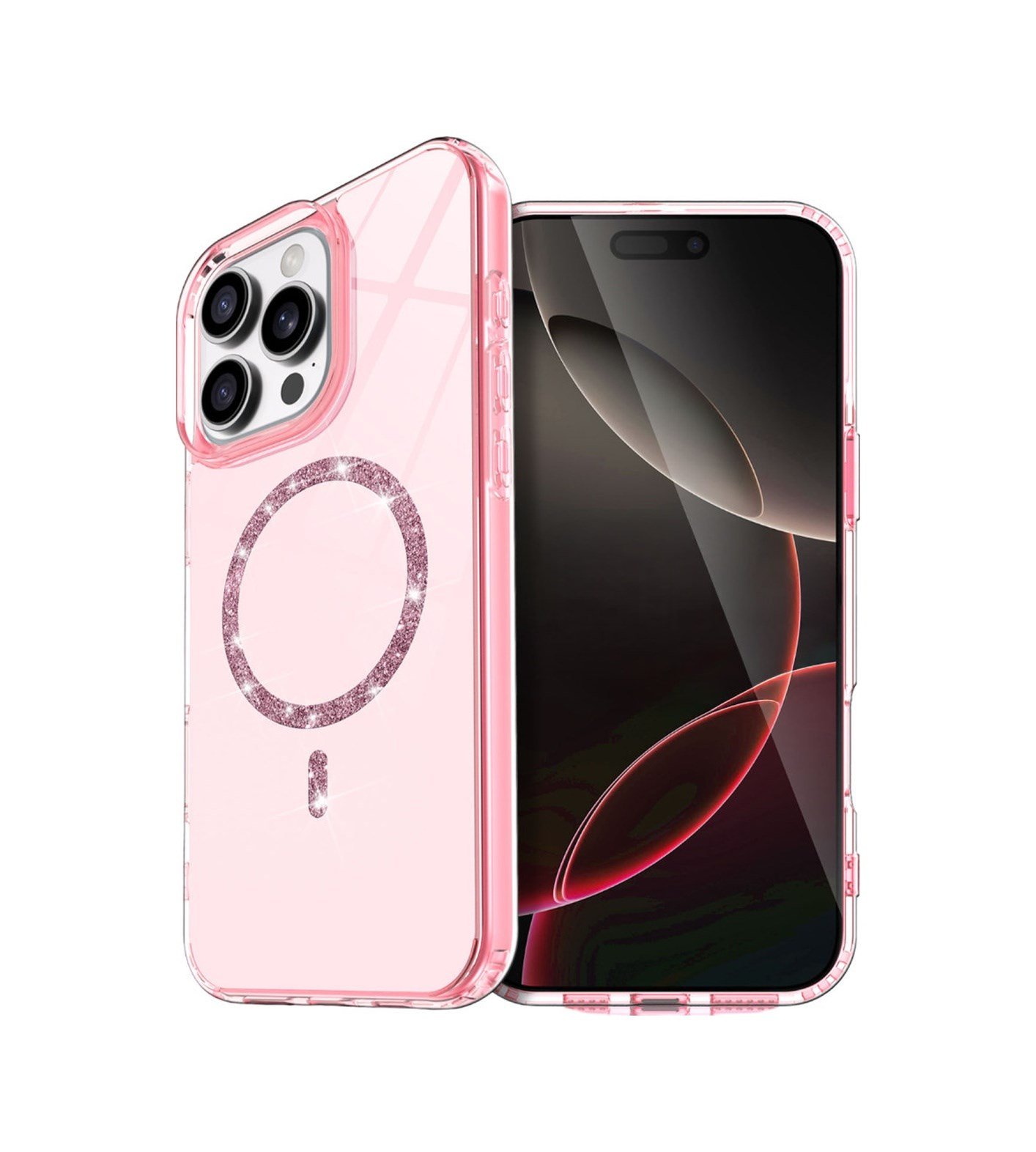 Apple iPhone Uyumlu   14 Pro Max Live Diamond Magsafe Kapak - Pembe Belirtilmemiş