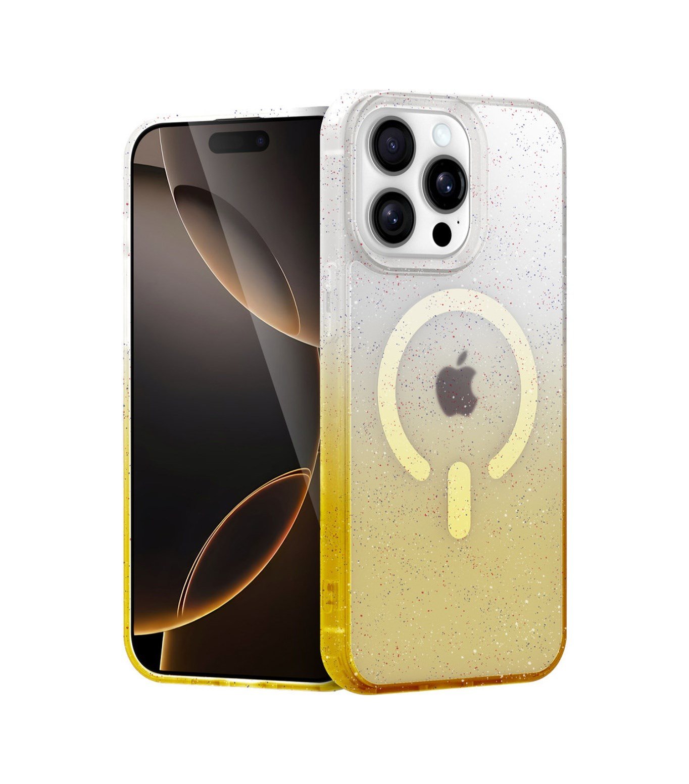 Apple iPhone Uyumlu   14 Pro Pummel Shiny Magsafe Kapak - Gold Belirtilmemiş
