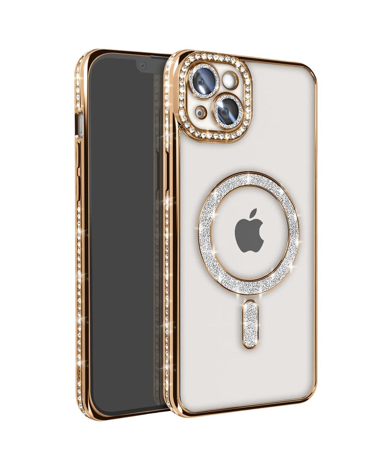 Apple iPhone Uyumlu 15 - Kılıf Joke Simli Magneticsafe - Kılıf - Gold Belirtilmemiş