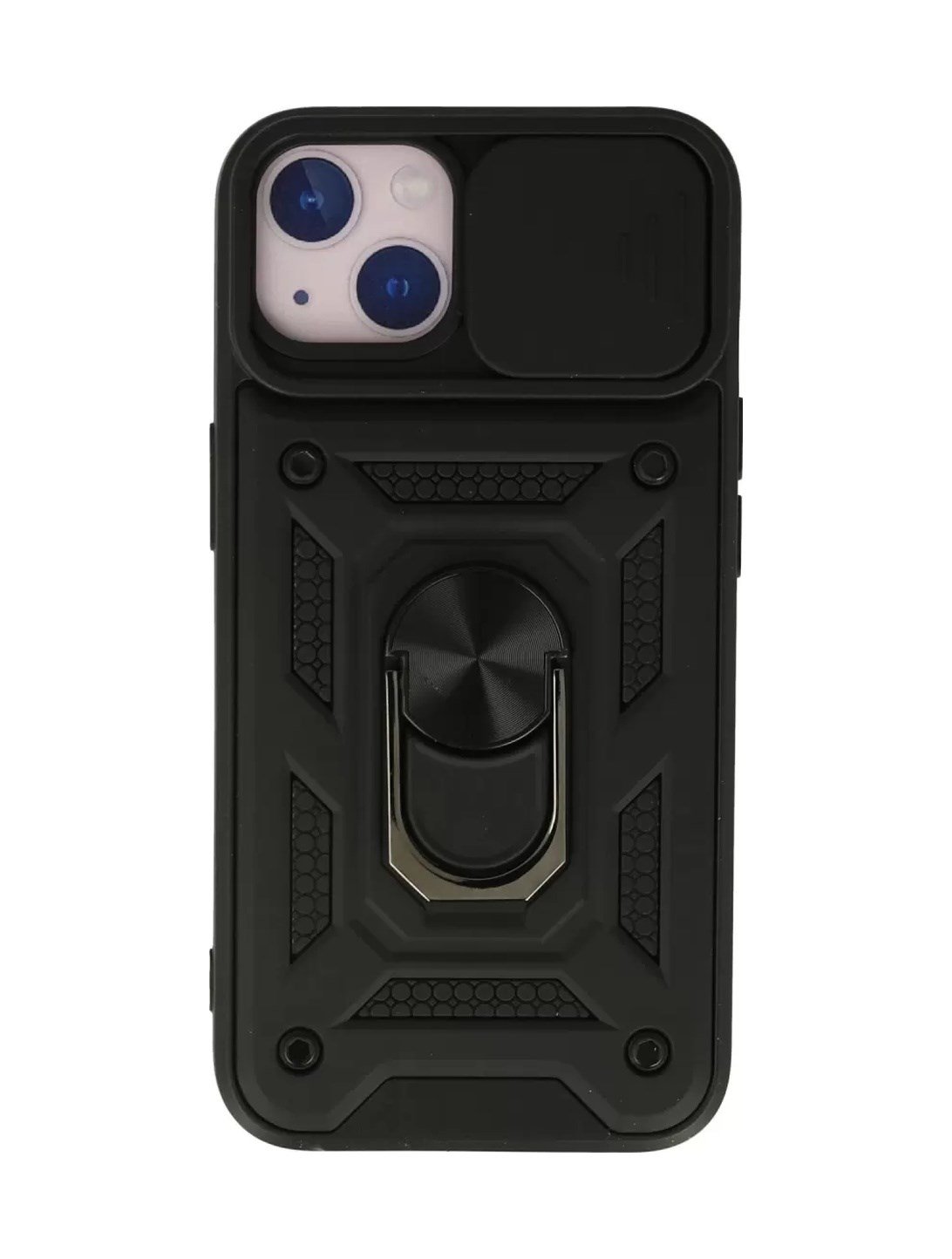 Apple iPhone Uyumlu  15 Kılıf Pars Lens Yüzüklü Silikon -  Siyah Belirtilmemiş