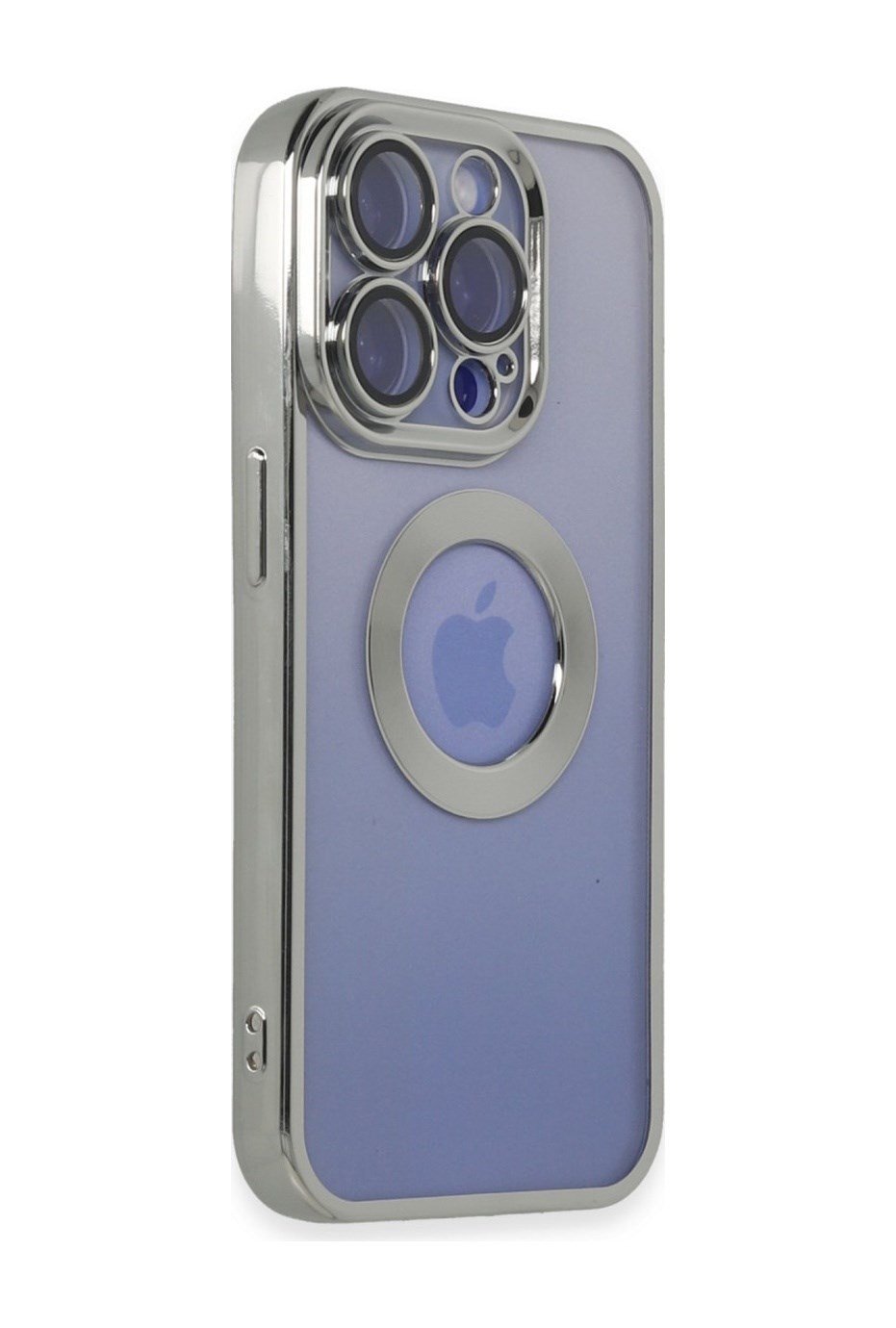 Apple iPhone Uyumlu  15 Pro Kılıf Slot Silikon -  Gümüş Belirtilmemiş