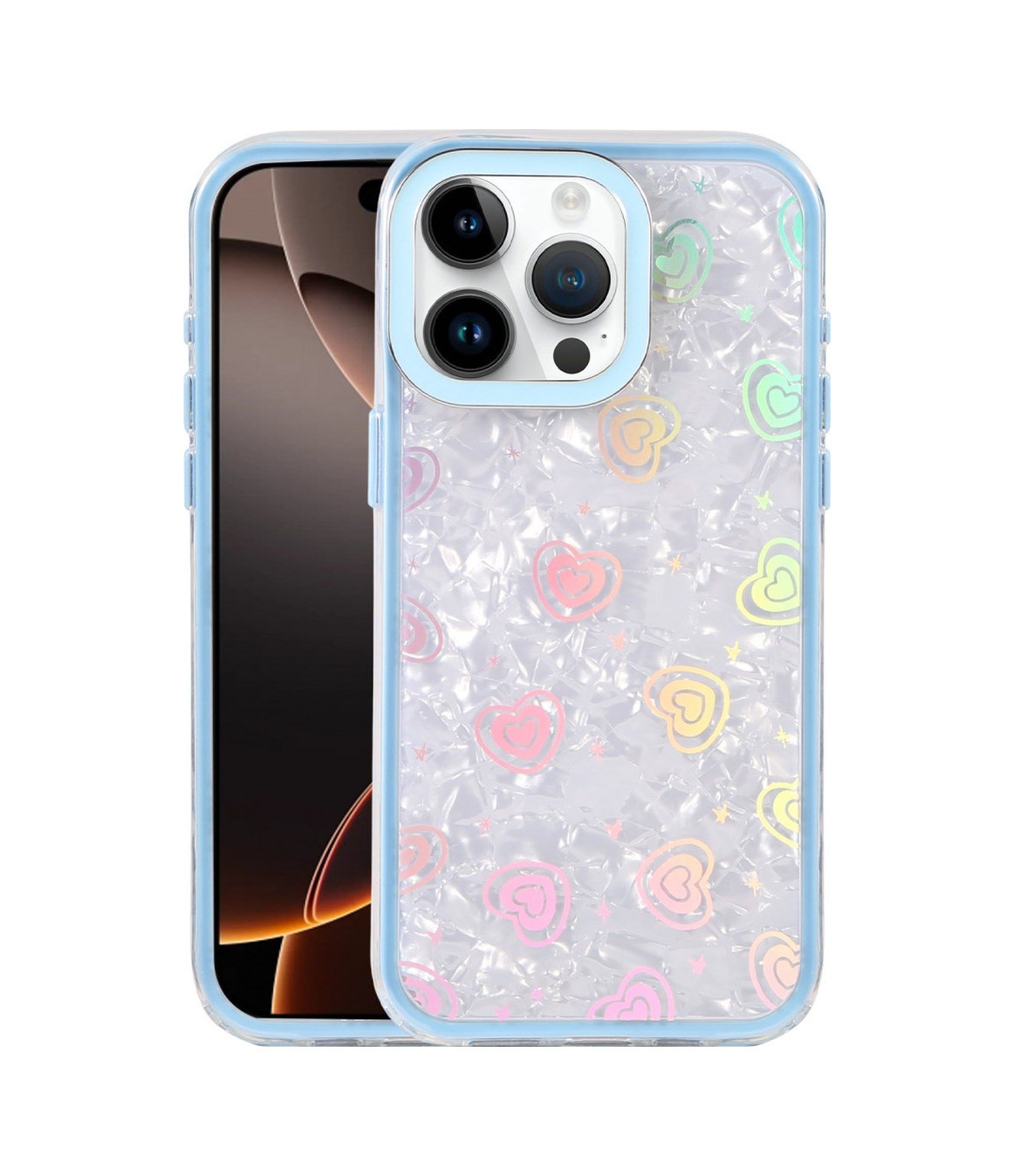 Apple iPhone Uyumlu   15 Pro Lumi Desenli Kapak - Mavi Belirtilmemiş