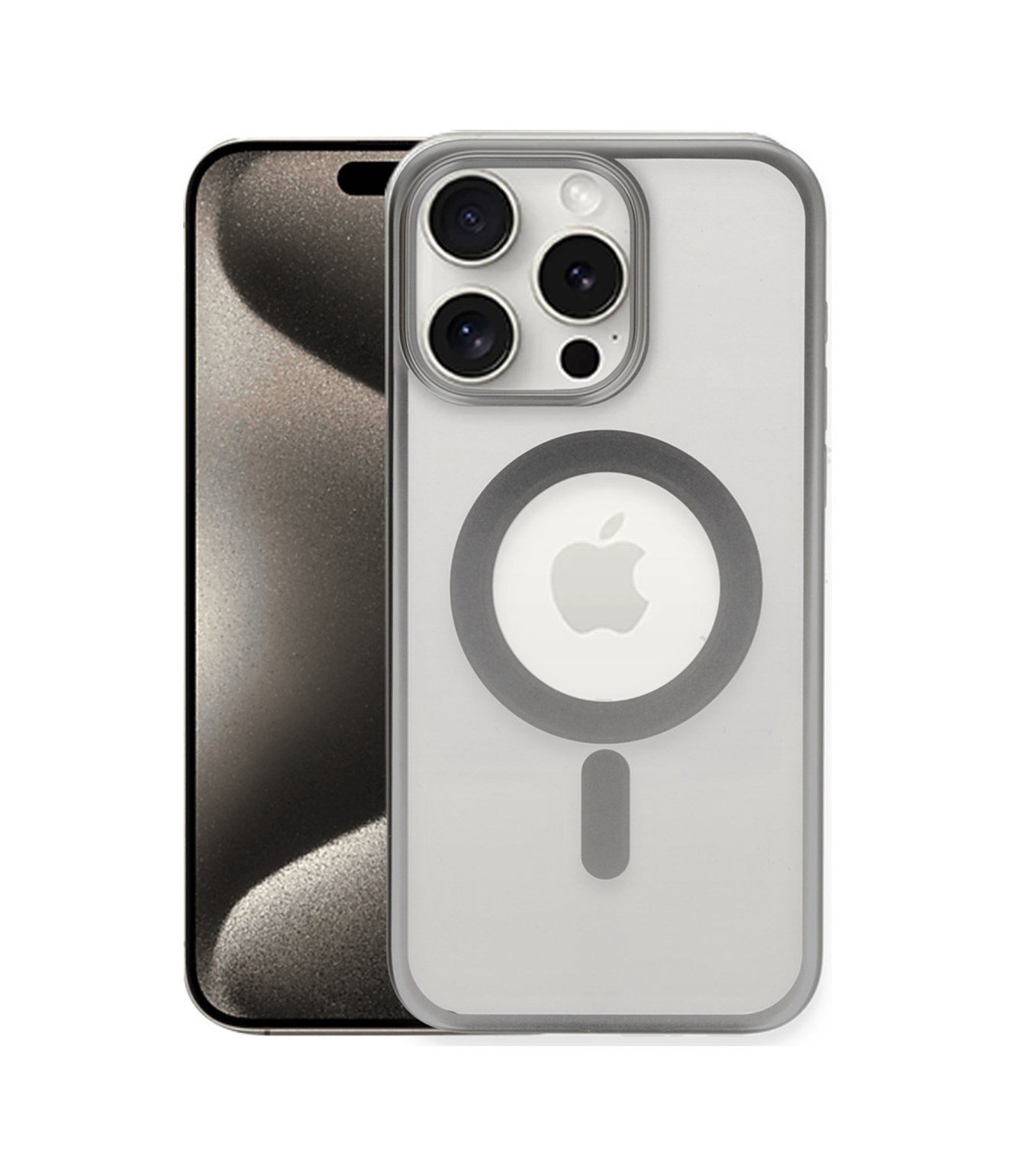 Apple iPhone Uyumlu  15 Pro Max Kılıf Erozi Magsafe Kapak -  Gümüş Belirtilmemiş