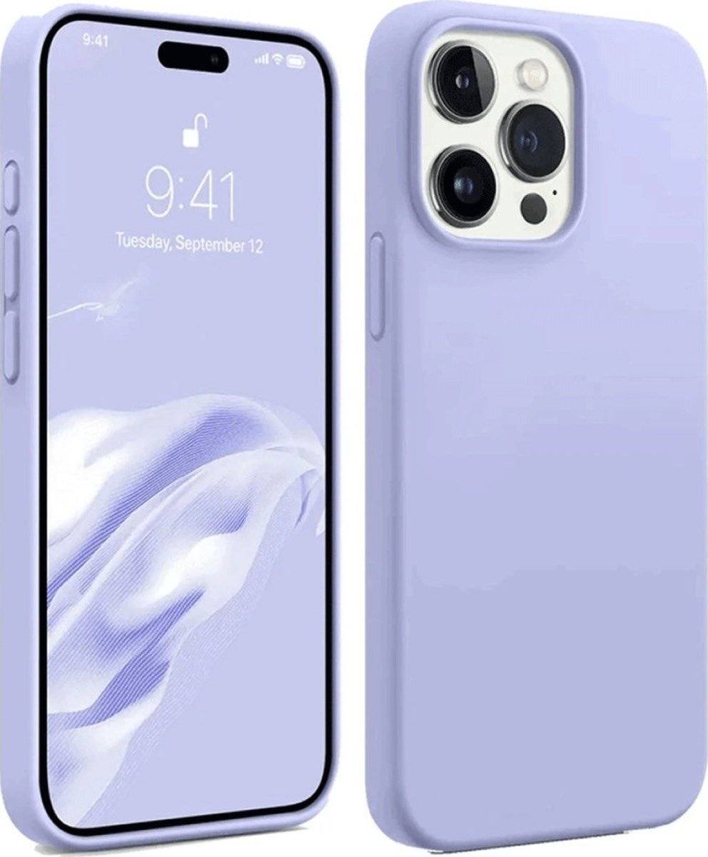 Apple iPhone Uyumlu   15 Pro Max Kılıf First Silikon - Lila Belirtilmemiş