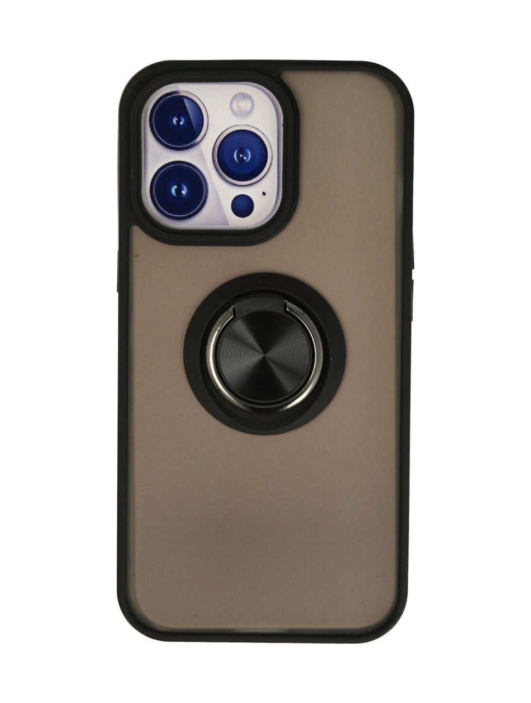 Apple iPhone Uyumlu  15 Pro Max Kılıf Montreal Yüzüklü Silikon Kapak -  Siyah Belirtilmemiş