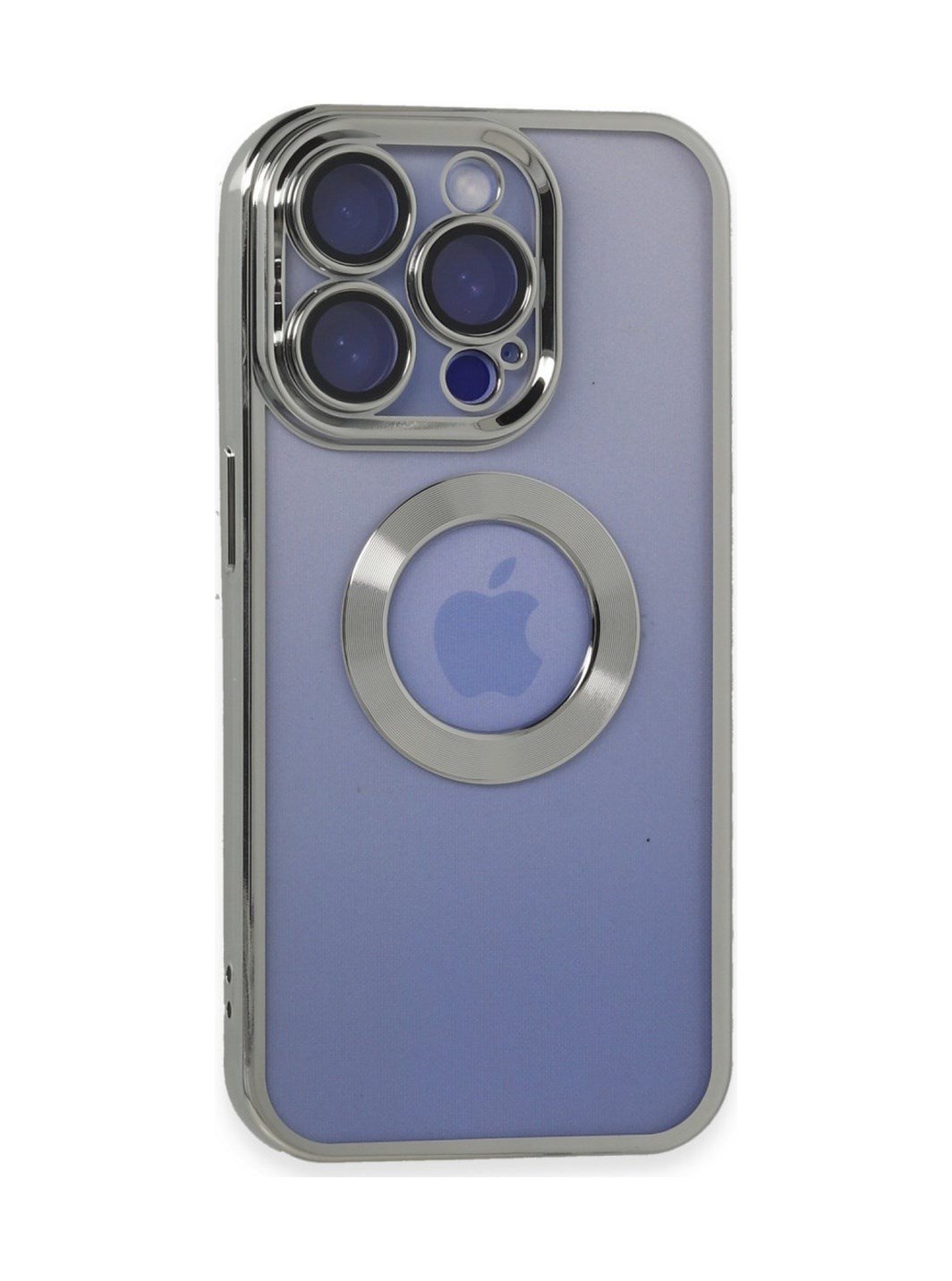 Apple iPhone Uyumlu  15 Pro Max Kılıf Slot Silikon -  Gümüş Belirtilmemiş