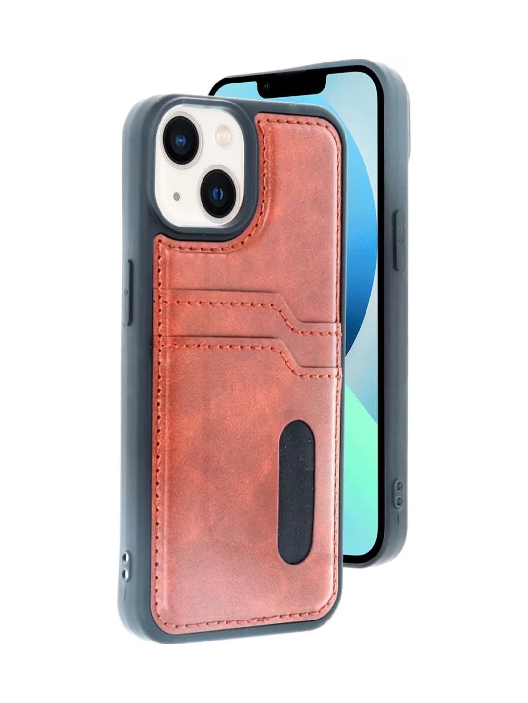 Apple iPhone Uyumlu 15 Sara Kartvizitli Deri - Kılıf - Taba Belirtilmemiş
