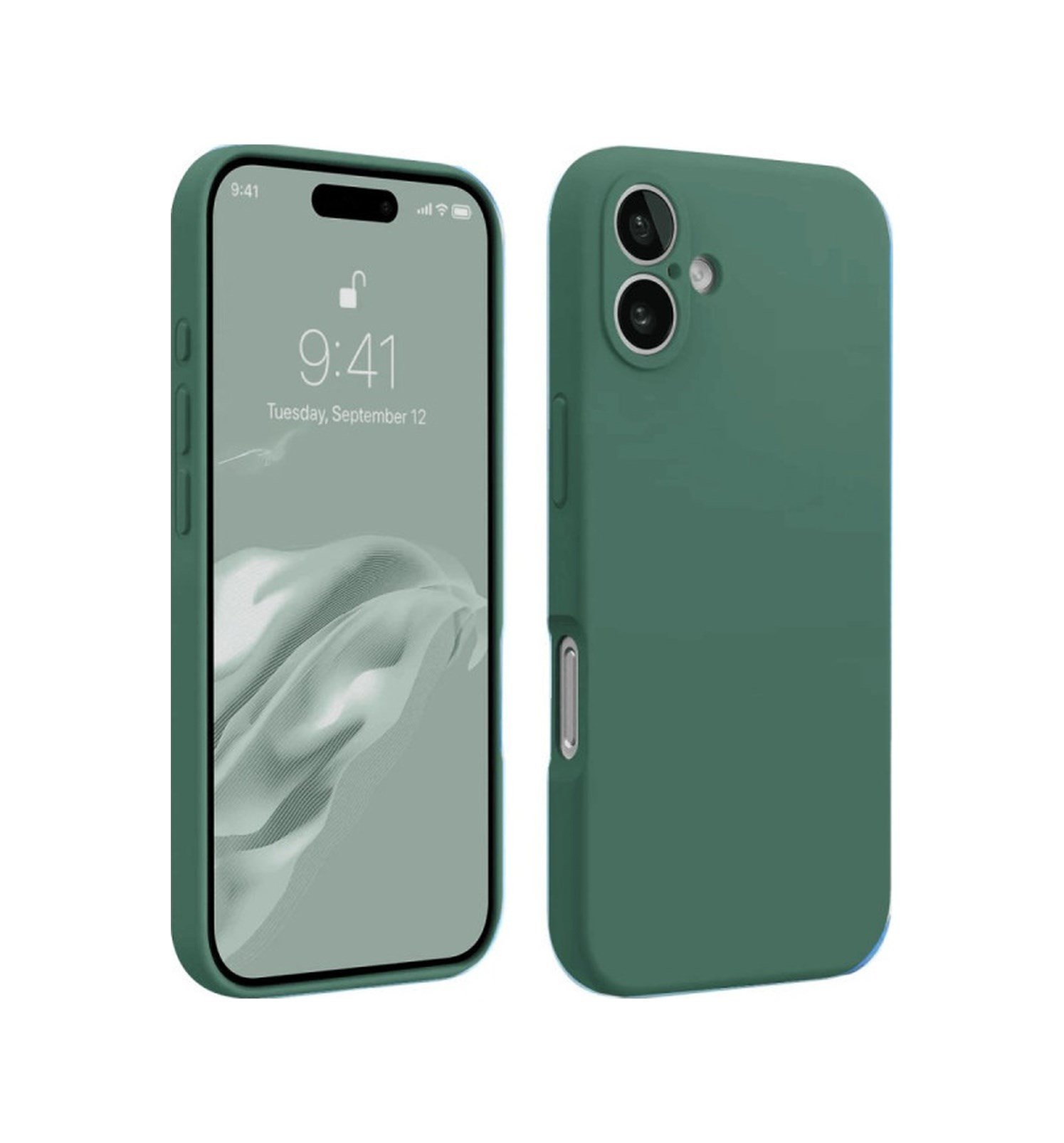 Apple iPhone Uyumlu  16 Kılıf First Silikon -  Koyu Yeşil Belirtilmemiş