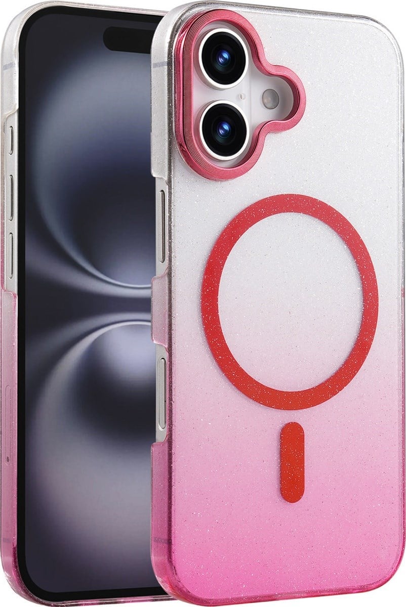 Apple iPhone Uyumlu   16 Plus Glossy Magsafe Kapak - Pembe Belirtilmemiş