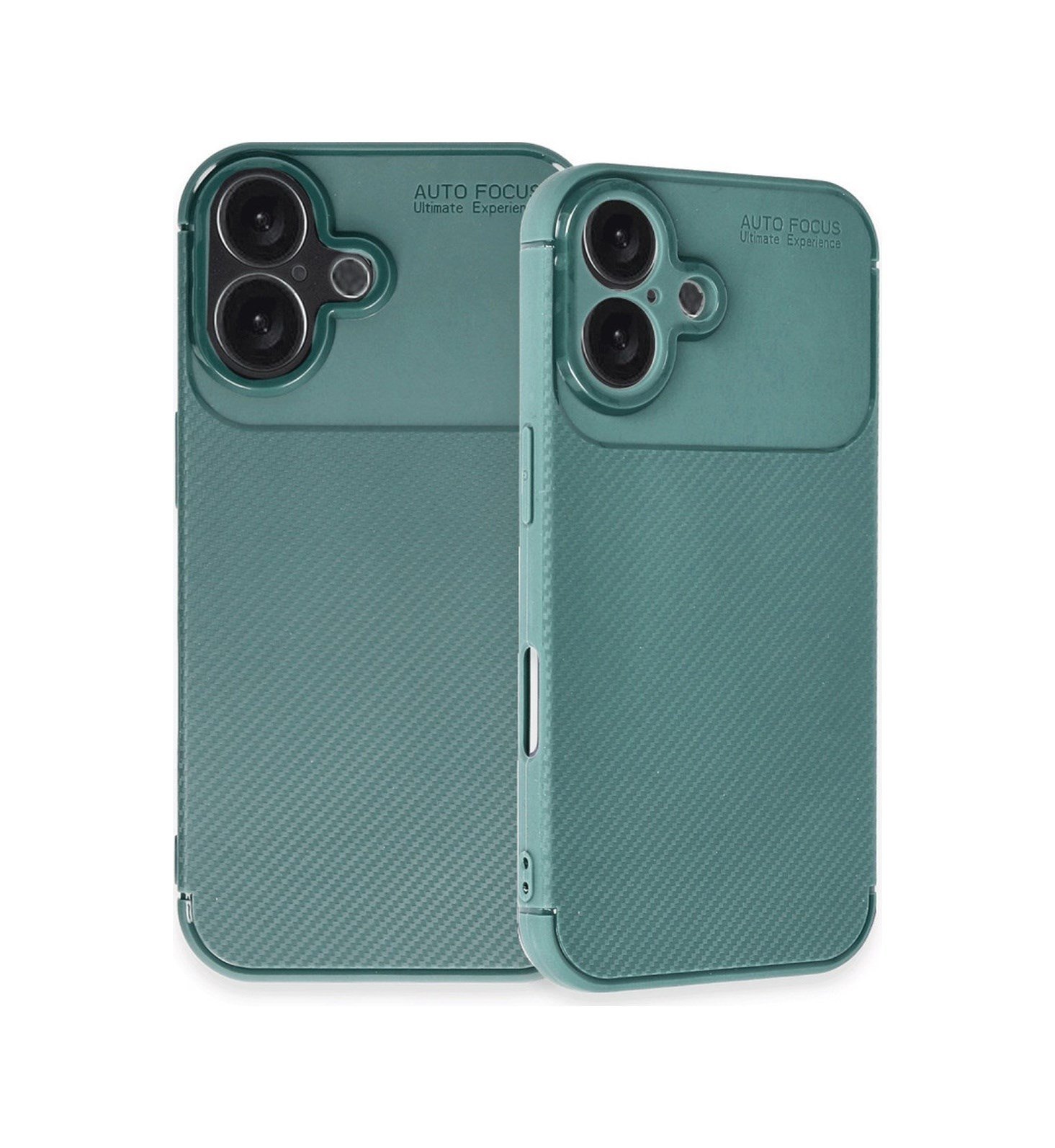 Apple iPhone Uyumlu  16 Plus Kılıf Auto Focus Karbon Kapak -  Koyu Yeşil Belirtilmemiş