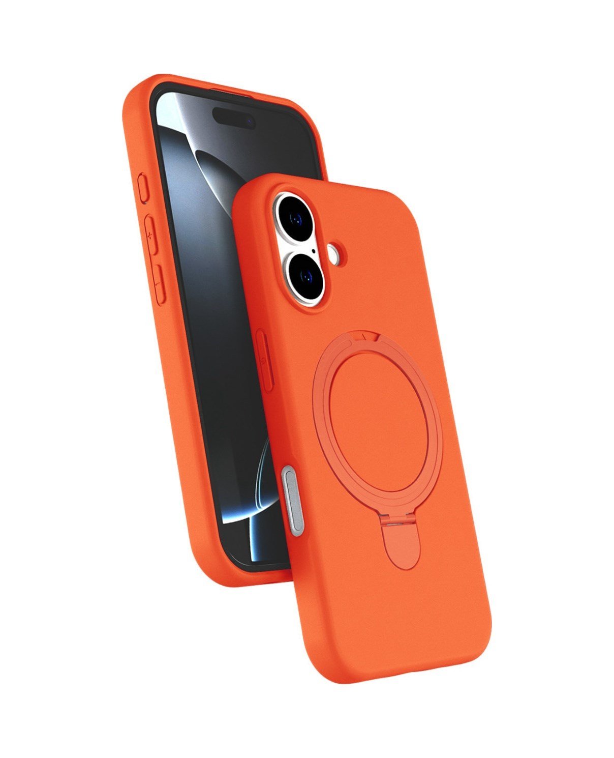 Apple iPhone Uyumlu , 16 Plus Regal Magsafe Standlı Kapak - Turuncu Apple iPhone Uyumlu , 17 Pro