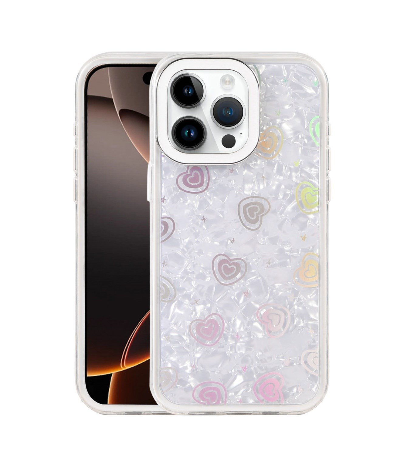 Apple iPhone Uyumlu  16 Pro Lumi Desenli Kapak -  Beyaz Belirtilmemiş
