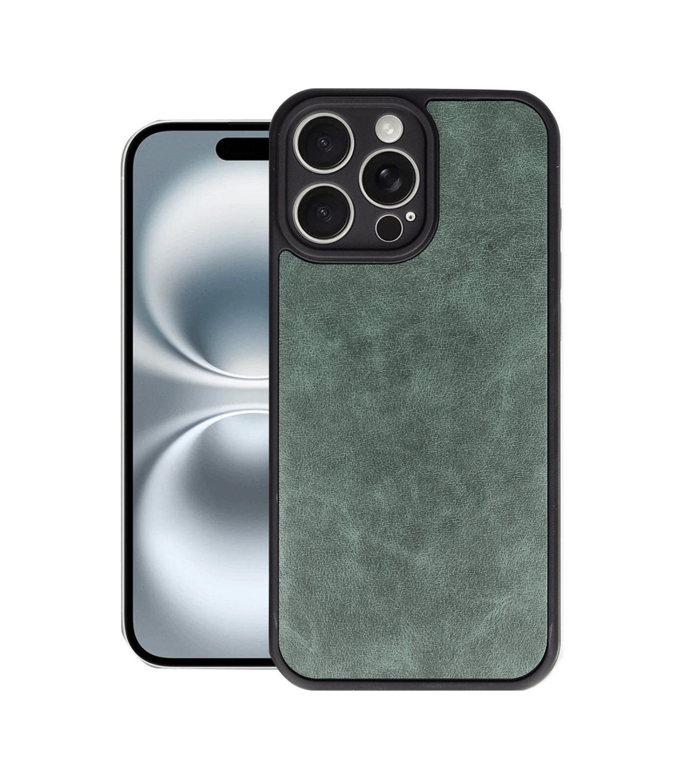 Apple iPhone Uyumlu   16 Pro Max Kılıf Aras Deri Kapak - Koyu Yeşil Belirtilmemiş